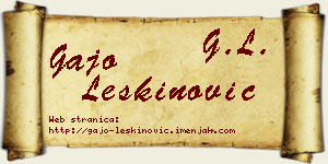 Gajo Leškinović vizit kartica